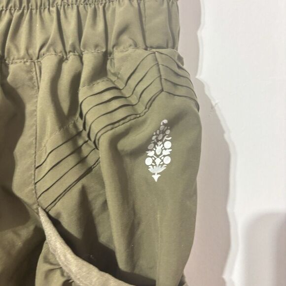 Free People Movement Get Your Flirt On Shorts Green Relaxed Fit Size Small - Picture 3 of 7